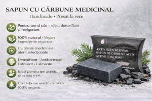 SAPUN CU CARBUNE ACTIV, MEDICINAL - DETOXIFIANT - Img 2