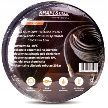 Furtun Aer Comprimat Profesional KraftProfesional KD1465,10m Lungime, Flexibil și Sertizat - Img 3