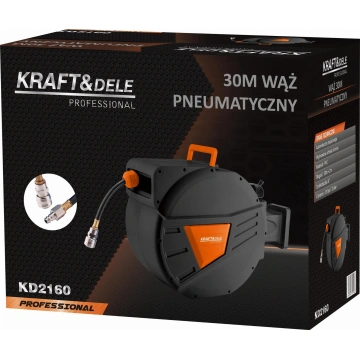 Furtun retractabil pneumatic, Kraft&Dele, 30m+2m, 1/4" KD2160 - Img 2