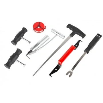 Set unelte demontare geamuri auto, 7 piese, otel, aluminiuKP01