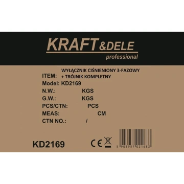 Presostat trifazat + racord în T KD2169 - Img 4
