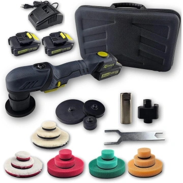 Set Mașină de Polishat Orbitală cu Acumulator Titan TDA1212B, 12V, 2.0Ah, Orbită 12mm