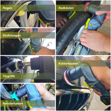 Set Mașină de Polishat Orbitală cu Acumulator Titan TDA1212B, 12V, 2.0Ah, Orbită 12mm - Img 2