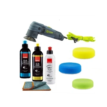 Set masina polish TITAN TDA75, paste Rupes 3 pasi si bureti, 250ml, TDA75RUPES3