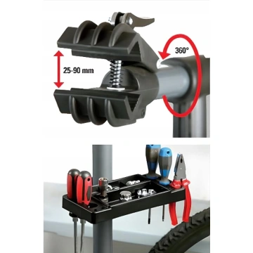Stand reparatii biciclete cu suport pentru scule, 105 - 143 cm KD11252 - Img 10