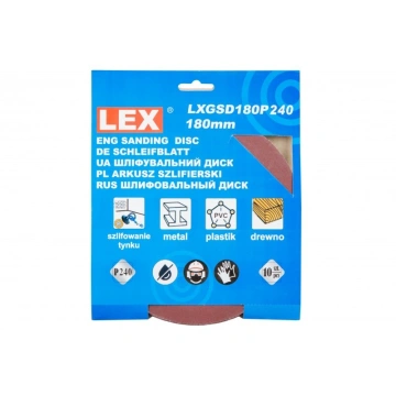 Disc abraziv 180mm/P240 masina de slefuit pereti 10 bucati KP180240 - Img 4