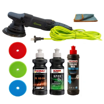 Masina polish excentric TDA21 cu set standard de lustruire Sonax, etansare Menzerna, SW-20928-21