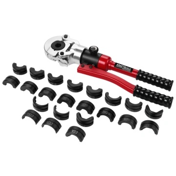 Presa hidraulică manuală pentru țevi PEX 12T 16-32 mm 5678, cu 11 seturi de bacuri