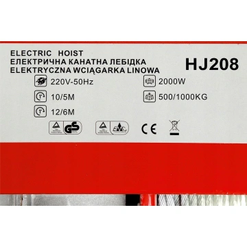 Macara electrica palan 500/1000 kg 2000W HJ208 - Img 11