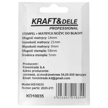 Set poanson si matrica aparat taiat tabla freza rezerva KD10035 - Img 2