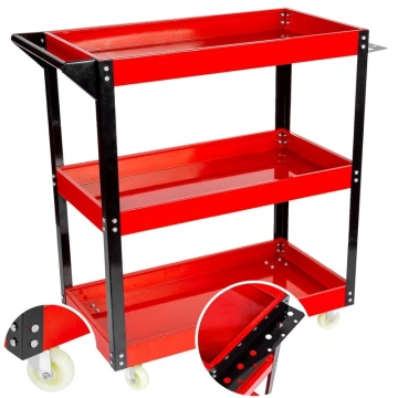 Cărucior Profesional de Atelier Kraftprofesional KP41: Organizare Robustă cu 3 Rafturi și Capacitate de 136 kg - Img 10