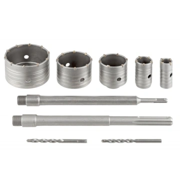 Set Carote Beton 9 Piese, Sistem Dublu SDS Plus & SDS Max – Model KP58 - Img 2