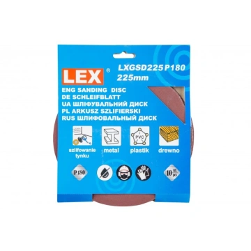 Disc abraziv, 225mm, P180, pentru masina de slefuit pereti, 10 bucati, KP225180 - Img 4