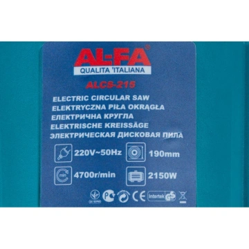 Fierastrau circular de mana 220V adancime taiere 63mm 2150W ALCS215 - Img 12