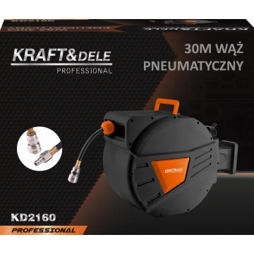 Furtun retractabil pneumatic, Kraft&Dele, 30m+2m, 1/4" KD2160 - Img 3