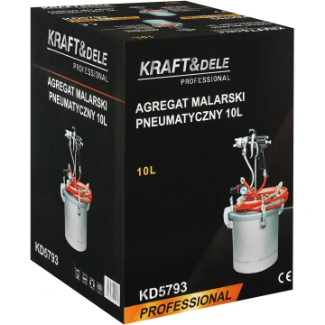 Sistem de vopsit pneumatic Kraft&Dele KD5793, Rezervor 10L, Duză 2mm, Profesional - Img 10