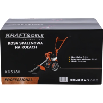 Motocoasa pe roti pe benzina 5188, 5,2 CP, cu cap fir, disc vidia si perie pentru curatarea rosturilor - Img 5