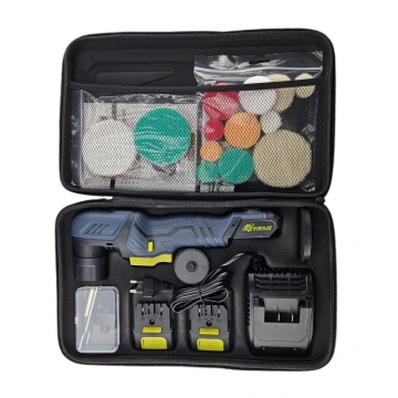 Set Mașină de Polishat Orbitală cu Acumulator Titan TDA1212B, 12V, 2.0Ah, Orbită 12mm - Img 3