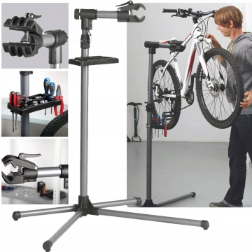 Stand reparatii biciclete cu suport pentru scule, 105 - 143 cm KD11252 - Img 3