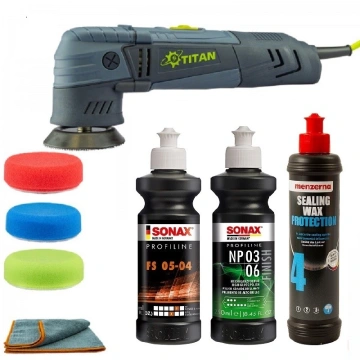 Masina polish excentric TDA75 cu set standard de lustruire Sonax, etansare Menzerna, SW-20928-75