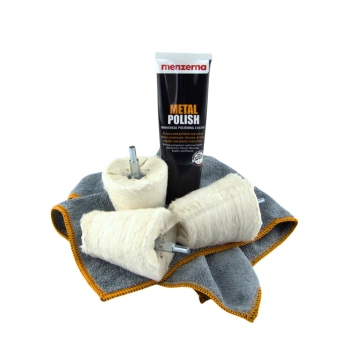 Menzerna Metal Polish + conuri de lustruire în setul de lustruire a jantelor