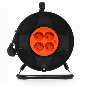 Prelungitor electric cu tambur KD4018, 50 m, 4 prize împământare, cablu 3 x 2,5 mm, pentru grădină și atelier - Img 2