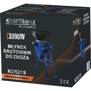 Moara Electrica Profesionala pentru Cereale 3900W, Macinator Boabe si Tocator Furaje, pentru Porumb, Grau, Orz, Furaje Animale - Img 3