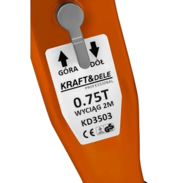 Palan troliu manual cu lant si parghie 0,75 T / 2 m KD3503 - Img 8