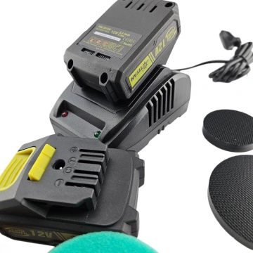 Set Mașină de Polishat Orbitală cu Acumulator Titan TDA1212B, 12V, 2.0Ah, Orbită 12mm - Img 7