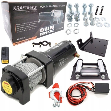 Troliu Electric 12V telecomanda, 3000 LBS,1300KG, KD1562 - Img 9