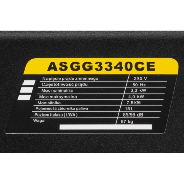 Generator electric, 2X230V, 1X12V, 4KW, ASGG3340 - Img 2