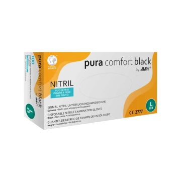 Manusi nitril fara pudra, Pura Comfort Black, negre, XL, cutie 100buc, 118-038-XL - Img 2