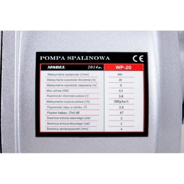 Pompa de apa 4 T 600l/h 6.5CP WP-20 - Img 4