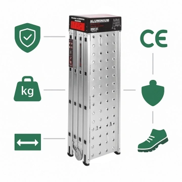 Scara aluminiu cu platforma 4x4 460cm multifunctionala KD4071 - Img 5