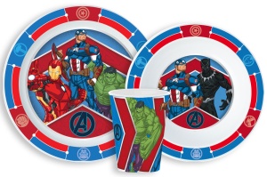Avengers Army set de masă, set microplastic, pahar cu 260 ml