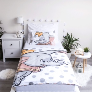 Disney Dumbo Dots lenjerie de pat pentru copii 100×135cm, 40×60 cm - Img 2