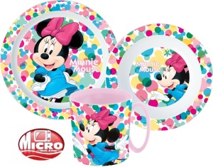 Disney Minnie Feel Good set de tacâmuri, set micro plastic cu cană 350 ml