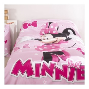 Disney Minnie Pink Polka Bow set de lenjerie de pat 140×200cm, 65x65 cm - Img 2