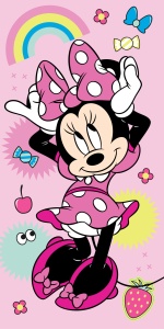 Disney Minnie Prosop de baie Rainbow, prosop de plajă 70x140cm
