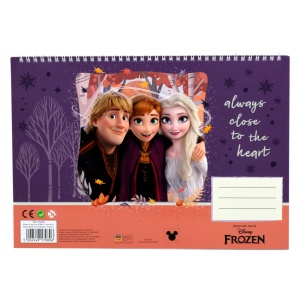 Disney Regatul de gheață Heart Caiet de schițe A/4 spirală cu 40 de pagini și autocolante - Img 2