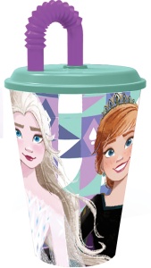 Disney Regatul de gheață Pahar cu pai Ice Magic, plastic 430 ml