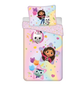 Gabby's Dollhouse Rainbow set lenjerie pat 140×200cm, 70×90 cm