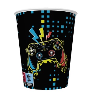 Gamer Play Pad pahar de hârtie, set de 8, 250 ml