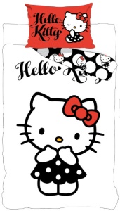 Hello Kitty Black Dress lenjerie de pat pentru copii, grădiniță 100x135 cm, 40x60 cm