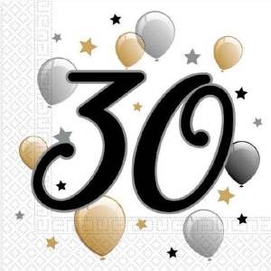 La mulți ani Milestone Happy Birthday 30 șervețele Pachet de 20 33x33 cm