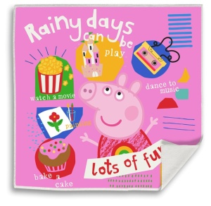 Purcelușa Peppa Rainy Fun Prosop magic pentru mâini și față, Prosop 30x30cm