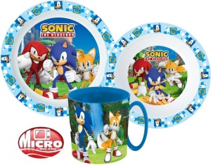 Sonic Ariciul Adventure set de cină, set micro plastic cu cană 350 ml