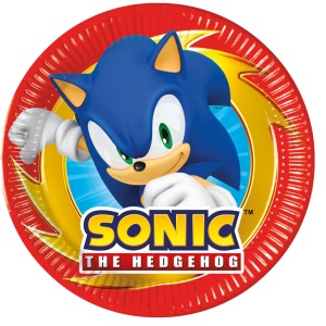 Sonic Ariciul Sega Farfurie de hârtie , 8 buc, 20 cm, FSC