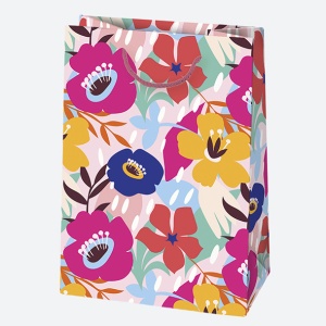 Colorat Blossom Sacoșă cadou din hârtie cu flori 23x32x11 cm - Img 3