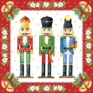 Crăciun Watercolour Nutcrackers șervețele, pachet de 20, 33x33 cm